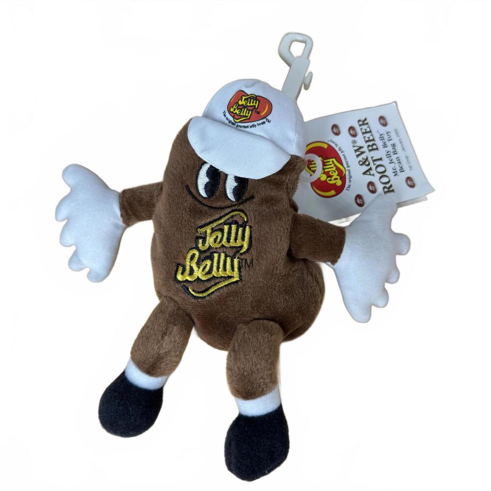 Jelly Belly A&W Root Beer Plush Keychain Bean Bag‎ Toy